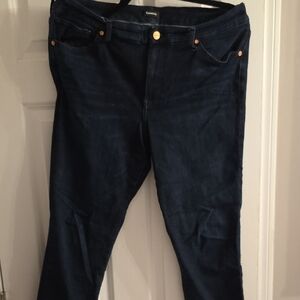 Express Women's Deep Indigo Straight Leg Jeans